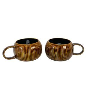 Starbucks Coffee 2013 Tiki Coconut Brown Set of 2 Mugs Cups 12oz